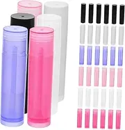 60pcs Lipstick Tube Pantry Storage Containers Toiletries Truffle Lip Liner Lip Gloss Tubes Body Powder Puff Balm Bulk Lip Gloss Clear Glowy Lip Tint Lipsticks Kit Lip Oil Plastic