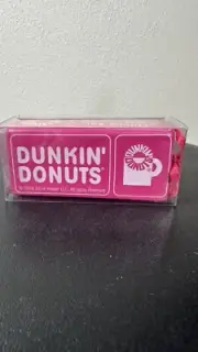 Dunkin Donuts TIME TO MAKE THE DONUTS Christmas Box Ornament 2010 Pink 3"