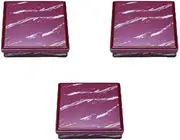 Set of 3, 8 Inch Fixed Bento Box, Silver Vermilion Running Water [Shokado]