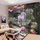 Handsome White Horse 3D Blockout Photo Print Curtain Fabric Curtains Window