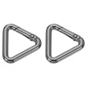 2Pcs Metal Triangle Ring Buckle, 3/4" Spring Snap Clip Hook Jump Rings, Black