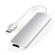 Satechi Slim USB-C MultiPort Adapter, Silver - ST-CMAS