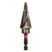 Milwaukee SHOCKWAVE 3/16"-7/8" #4 Impact-Rated Titanium Step Drill Bit(12-Steps)
