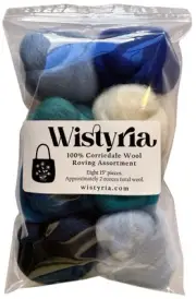 Wistyria Editions Wool Roving 15" .25oz 8/Pkg-The Sea WR-908R