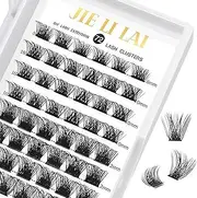Lash Clusters DIY Eyelash Extensions 72 Clusters Lashes C D Curl ， LASH Mega Volume Individual Lashes Eyelash Clusters Extensions Wispy Lashes Cluster DIY at Home (NM-D-8-16MIX)