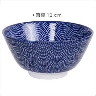 【Tokyo Design】瓷製餐碗 扇點藍12cm(飯碗 湯碗)