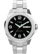 [Timex] Essex Day And Date Watch 46mm in Stainless Steel