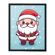 Santa in The Snow Framed Print Fine Art Poster Print