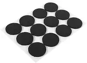 Best and Anti Scratch Rubber Pads 12Pcs Non Slip Circular Black Self Adhesive Furniture Grippers Couch Stoppers, Strong Grip That Won't Slide, Easy to Apply for Furniture Legs