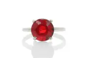 Ruby ring Minimalist Solitaire Ring 925 Sterling silver ring lab created stone