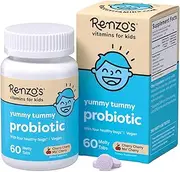 Renzo's Probiotics for Kids - Daily Kids Probiotic for Immune Support & Digestive Health - for Children Age 2+ - Vegan, Non-GMO, No Sugar, Easy to Take Kids Probiotics [60 Fast Melting Tablets]