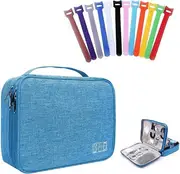 Universal Electronics Organiser Travel Bag Cable Organiser Accessories - Sky