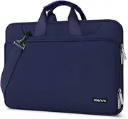 MOSISO 360 Protective Laptop Shoulder Bag Compatible with MacBook Air/Pro,13-13.3 inch Notebook,Compatible with MacBook Pro 14 2023-2021 A2779 M2 A2442 M1,Matching Color Sleeve with Belt, Navy Blue