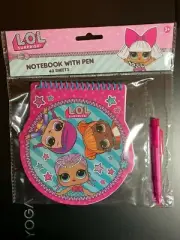 LOL SURPRISE! SPIRAL BOUND NOTEBOOK WITH PINK PEN BRAND NEW GIRLS