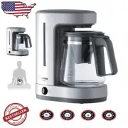 EC-Zutto 5-Cup Drip Coffee Maker - Manual Operated with Elegant Silver Finish