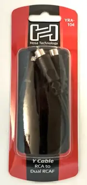 RCA Y ADAPTER to Dual RCAF for DVD, VCR, Receiver Hosa Technology YRA-104 Sealed