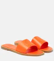 [Christian Louboutin] Christian Louboutin CL embossed leather mules AU 7 orange