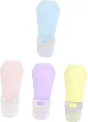 ASAKKURA 4-Pack Silicone Lotion Bottles Leakproof Travel Shampoo Bottles Portable Squeezable Sub Bottles for Loti
