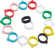 GORGECRAFT 16PCS 8 Colors Anti-Lost Silicone Rubber Rings Holder Multipurpose Adjustable Cases Necklace Lanyard Replacement Pendant Carrying Kit for Pens Device Diameter 20mm/0.79 inch