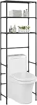 3-Tier Storage Rack Over Toilet Black 53x28x169 cm,Towel Racks & Holders 1.6KG-288329