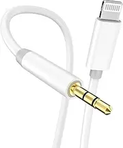 [Apple MFi Certified] Aux Cord for iPhone, 3.3ft Lightning to 3.5 mm AUX Audio Cable for Car Compatible with iPhone 14 13 12 11 Pro Max XS XR X 8 7 6 iPad for Car Home Stereo, Speaker, Headphone
