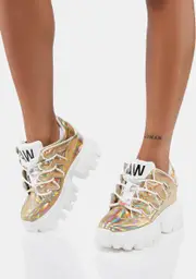 [Anthony Wang] Gold Soursop Low Top Wedge Sneakers