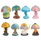 Painting Glass Mushroom Table Lamps Bohemian Resin Table Lamp Night Light DecCF