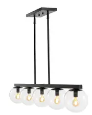 JONATHAN Y Luca Parisian 45.5in 5-Light Globe Linear LED Pendant