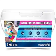 Puerto Verde • Pool & Spa Alkalinity Lifter 3 kg Total Alkalinity Correction (TAC) & pH Balance Fast Acting Powder Format Hermetic Bucket Includes Dosing Cup European Production