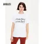 【AIGLE】女 有機棉短袖T恤AG-FAD00A130 白色(女裝 有機棉 短袖T恤)