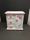 ❤️ Vintage Heart White Wood Jewelry Box 7" x 8" x 4" KMart -New Old Stock Decor