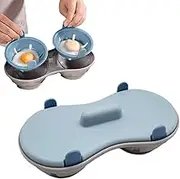 Microwave Egg Cooker with Lid, Steamer Box for Microwave, Egg Cooker, Egg Poacher Tray, Microwave Oven Egg Steamer (Blue)