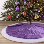 聖誕樹裝飾擺件紫色珊瑚絨刺繡字母雪花聖誕樹樹裙 聖誕節地毯 聖誕樹樹裙裝飾 聖誕樹裝飾地毯