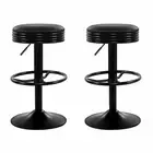 New Set of 2 Kitchen Bar Stools Gas Lift Bar Stool Chairs Swivel Barstools Black