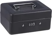 BCOATH Cash Box with Combination Lock Money Box S Black Secure Password Checkout Box for Cash Coins Keys and Checks Portable Safe for Home and Office Use