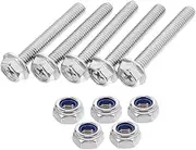 VALICLUD 1set Stainless Steel Bolts and Nuts with Washers Hexagon Flange Design for High-Strength Connections for Home Repairs and DIY Projects