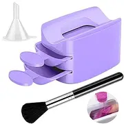 Nail Dip Container, Nail Tray, Portable Double Layer Powder Tray | Nail Technology Must Have Manicure Tool for Hand Rhinestone Jewelry Decoration, purple, 説明を参照してください