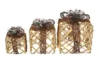 St. Nicholas Square LED Nesting Present Porch Decor 3 Piece Set New
