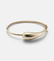 [Mateo] Mateo Water Droplet 14kt gold bangle with diamond One Size gold