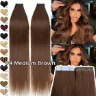 Invisible Tape In Human Hair Extensions Skin Weft Full Head Thick 100% Remy Hair