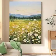 100% Hand Painted Oil Painting - Pastoral Floral Landscape Texture Entrance Decorative Painting,Large Size Artwork Picture Decoration for Living Room End of Stairway Hallway,As Shown,150 X 200Cm(60