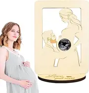 Pregnancy Announcement Frame - Pregnancy Keepsake Frame | Heart-Shaped Sonogram Display with Weeks Countdown, Wooden ultrasound picture frame for Gender Reveal Party and Baby Announcements