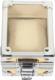 Beaupretty Single Grid Stainless Steel Watch Box Case with Clear Lid Elegant Watch Organizer for Home Travel Watch present Case