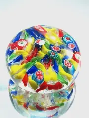 M Design Art Hand Blown Glass Millefiori Art Paperweight PP-0015
