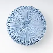 Xiao Hua Throw Pillows Velvet Pleated Round Pumpkin Couch Cushion Floor Filled Cushion for Home Sofa Chair Bed Car Decor (Blue)