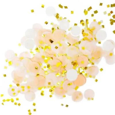 Gold Peach White Confetti 20g Table Scatters Birthday Wedding Table Decorations