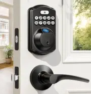 Fingerprint Door Lock with 2 Lever Handles - Keyless Entry Door Lock, Electronic