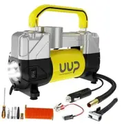 Tire Inflator Air Compressor, 150PSI 12V DC Double Cylinders Heavy Duty Yellow