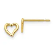 14k Yellow Gold Children's 5mm Heart Post Earrings Madi K Kids Jewelry