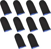 RSYHVG PUBG Mobile Phone Finger Sleeves for Gaming | Anti-Sweat Breathable Finger Sleeve Gloves for Gaming | Thumb Sleeves Mobile Gaming | Gamer Gloves | Pack of 10 (Blue)